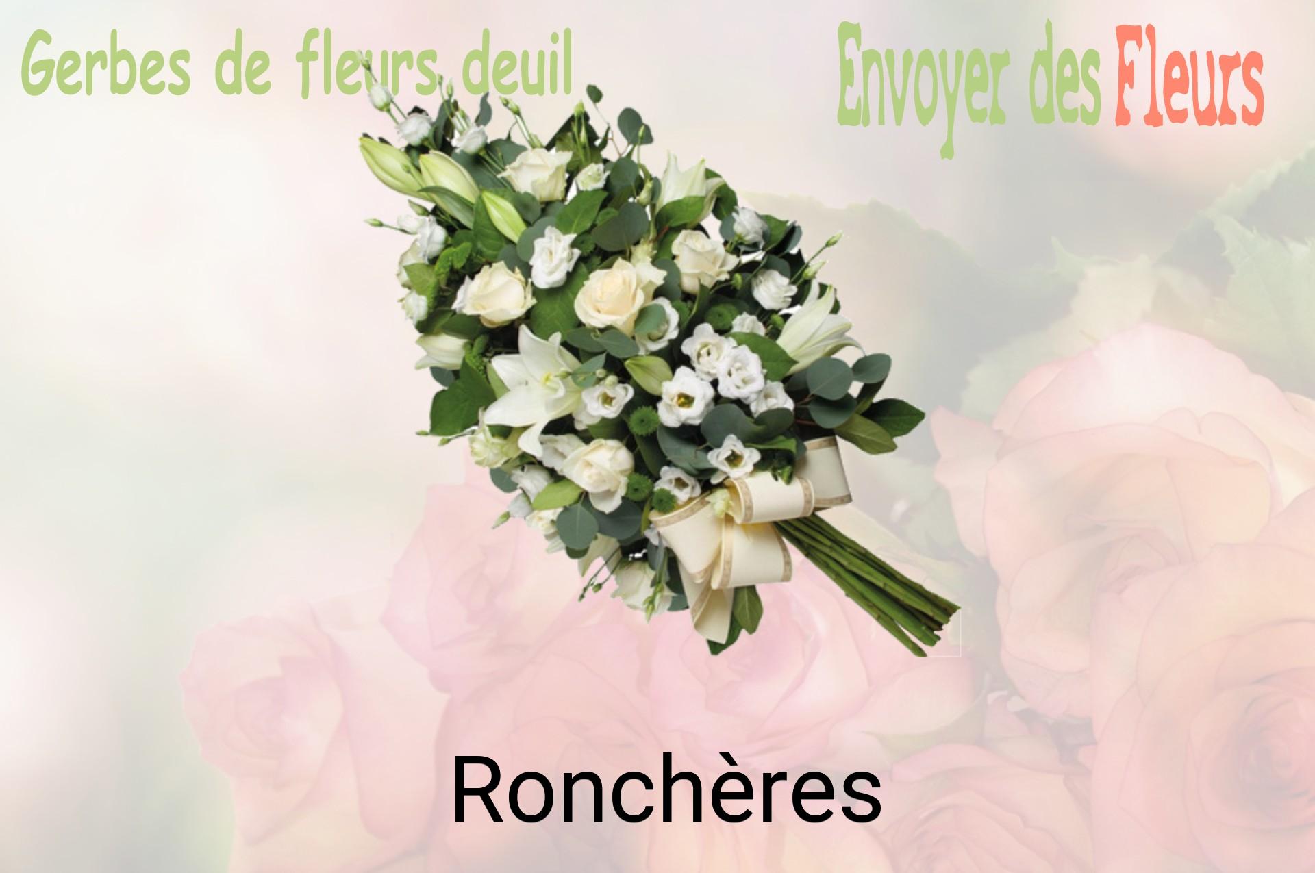 Gerbe de fleurs de deuil livrée à Ronchères